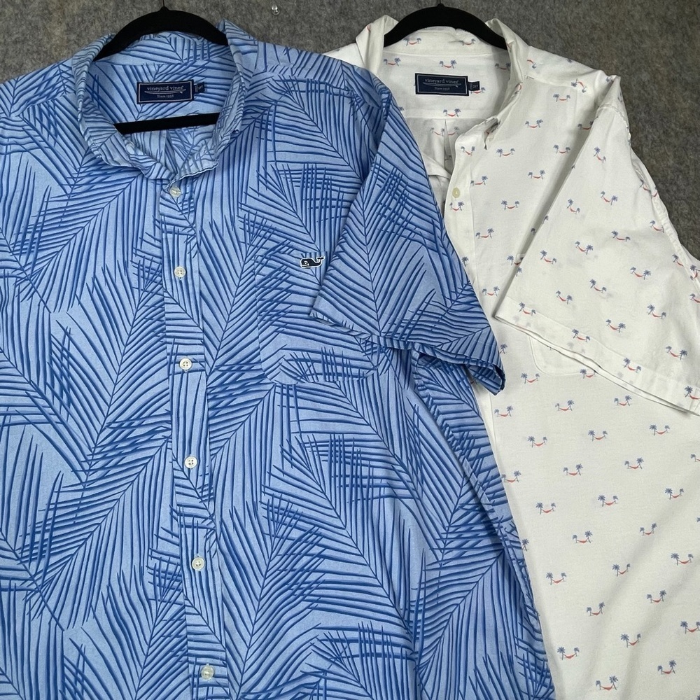 Vineyard Vines Short Sleeve Button Down Vacation Summer Camp Shirt Bundle - 2XT